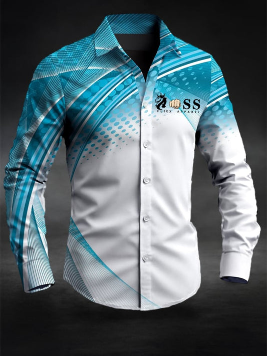 New Limited Edition Stylish Retro Letter Printed Business Casual Long Sleeve Shirt Cotton Blend