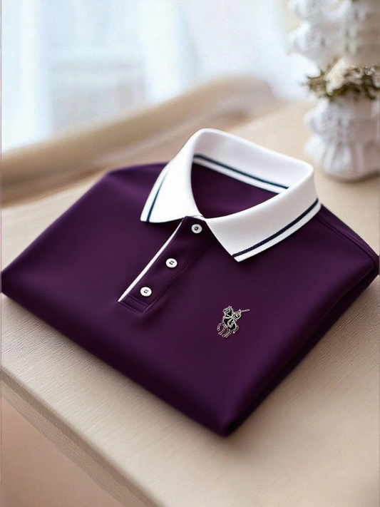 Premium New Limited Edition Smart Casual Button Polo Shirt - Short Sleeve, Stretch Polyester