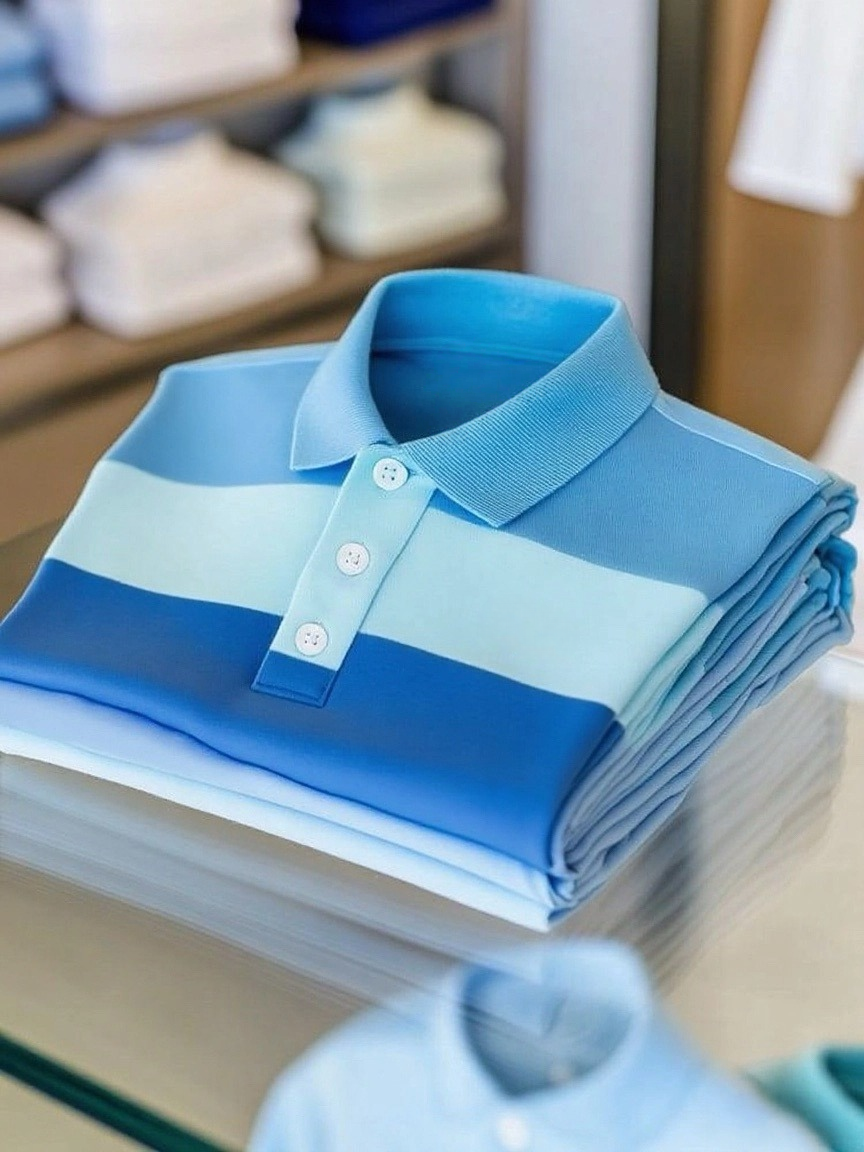 New Limited Edition Stylish Colour Block Stripe Business Casual Button Short Sleeve Polo Tee