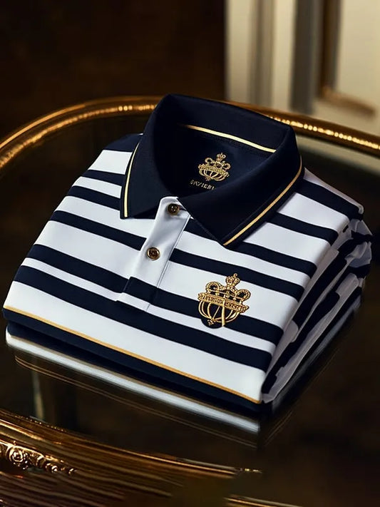 New Limited Edition Business Casual Logo Button Short Sleeve Polo Shirt